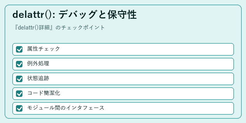 delattr(): デバッグと保守性