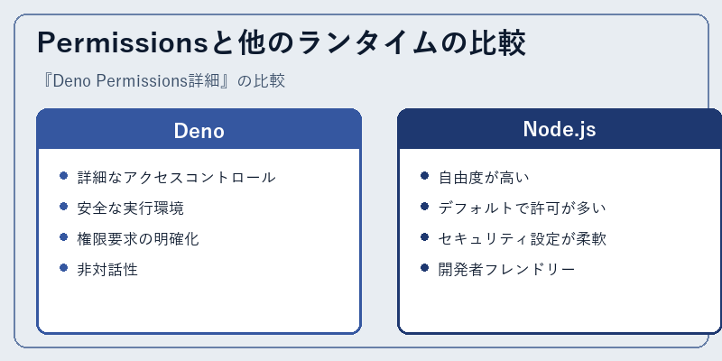 Permissionsと他のランタイムの比較