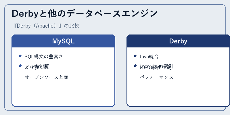 Derbyと他のデータベースエンジン