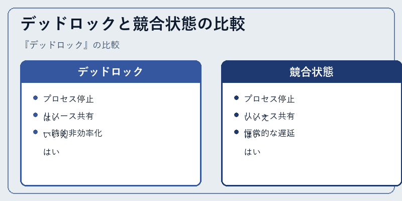 デッドロックと競合状態の比較