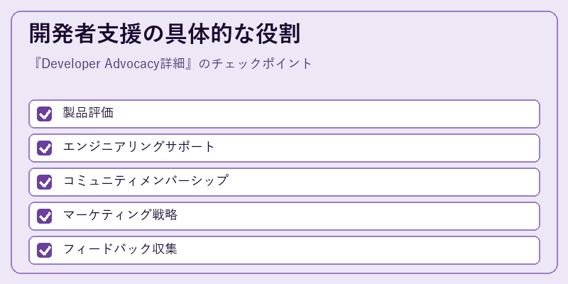 開発者支援の具体的な役割