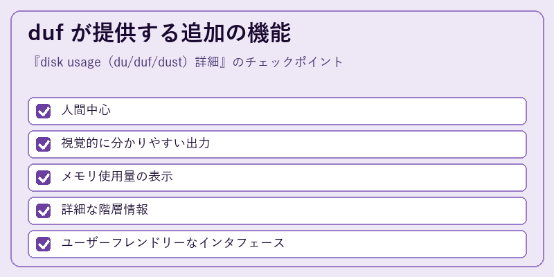 duf が提供する追加の機能