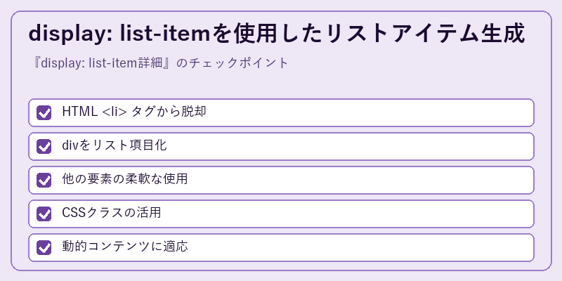 display: list-itemを使用したリストアイテム生成