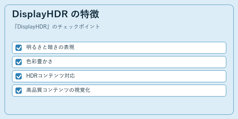 DisplayHDR の特徴
