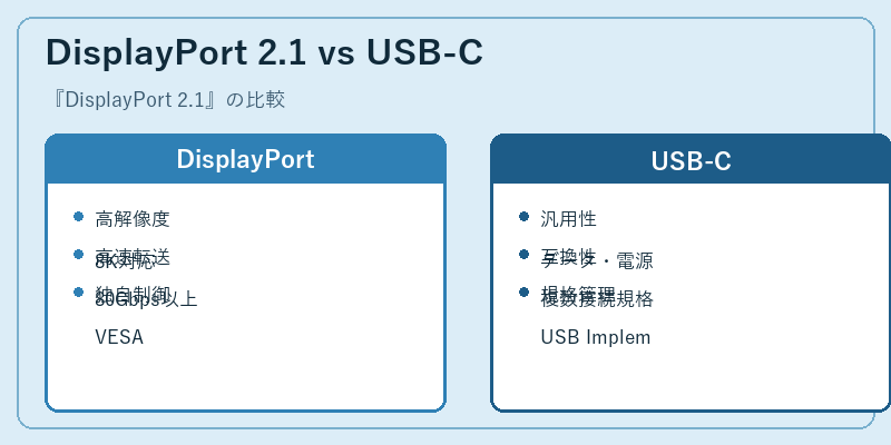 DisplayPort 2.1 vs USB-C