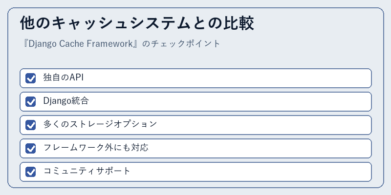 他のキャッシュシステムとの比較