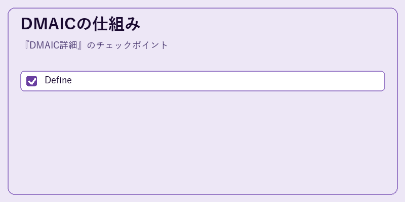 DMAICの仕組み