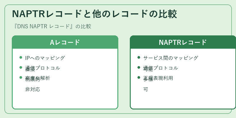 NAPTRレコードと他のレコードの比較