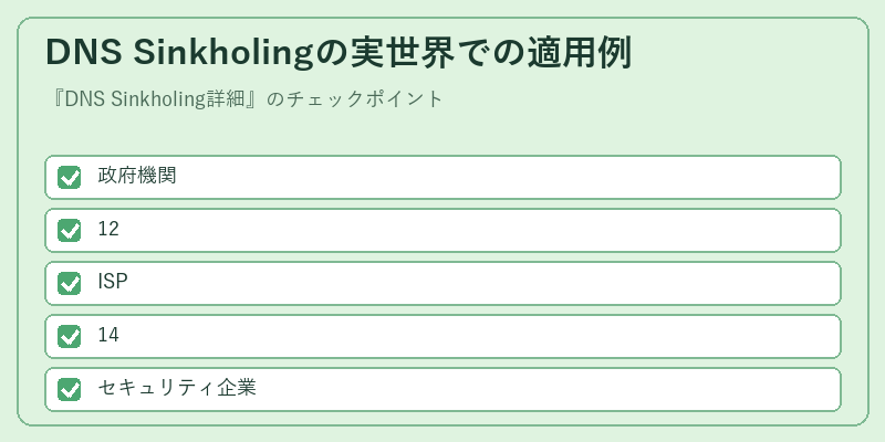DNS Sinkholingの実世界での適用例