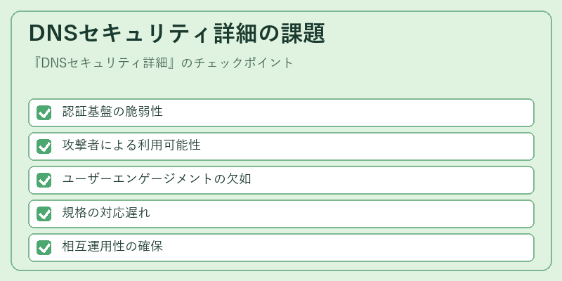 DNSセキュリティ詳細の課題