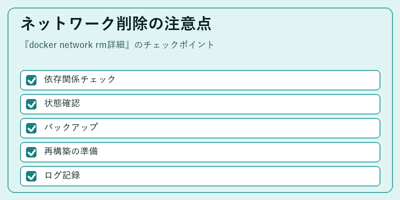 ネットワーク削除の注意点
