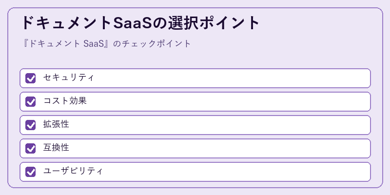 ドキュメントSaaSの選択ポイント