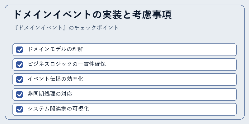 ドメインイベントの実装と考慮事項