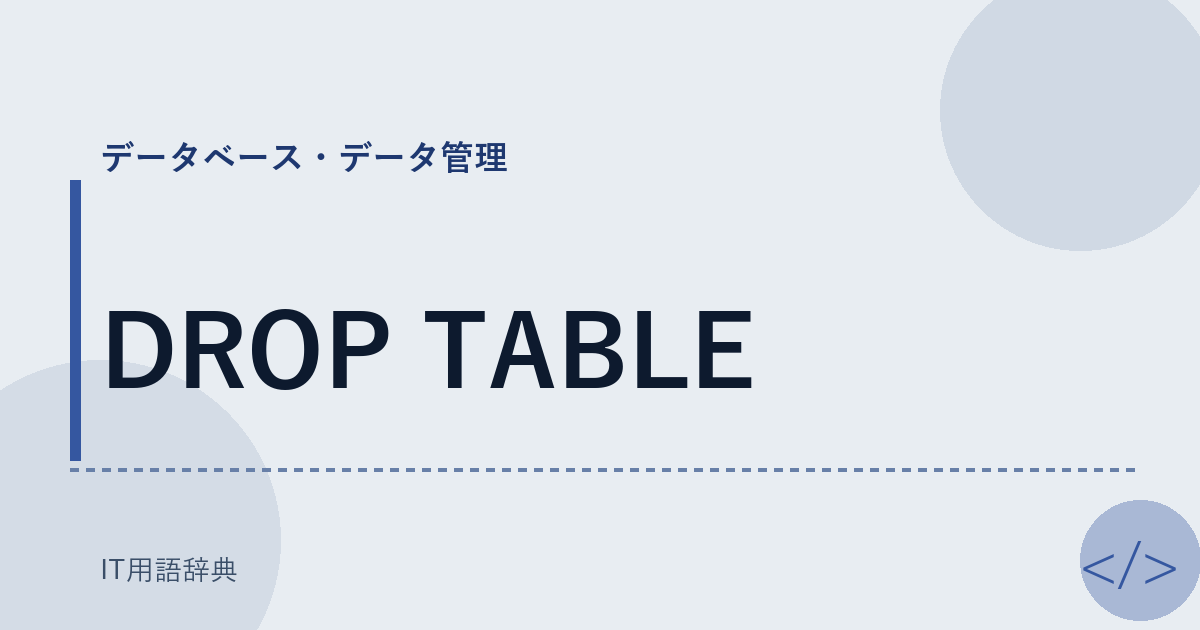 DROP TABLE アイキャッチ
