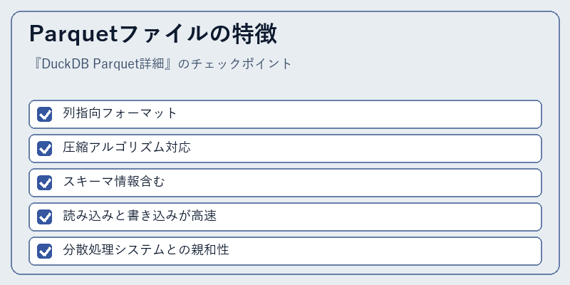 Parquetファイルの特徴