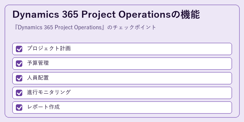 Dynamics 365 Project Operationsの機能