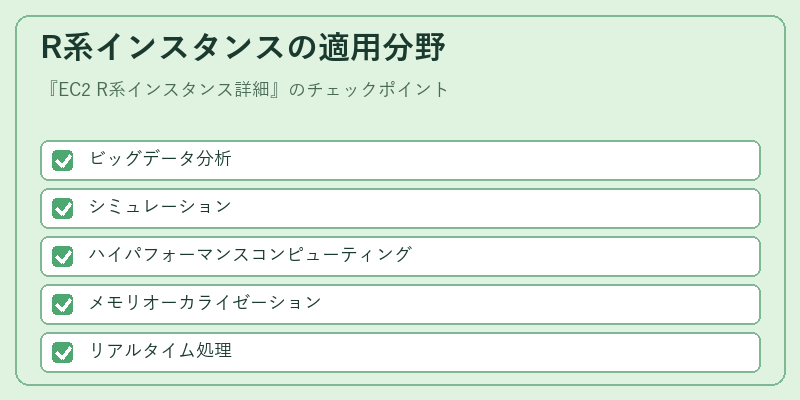 R系インスタンスの適用分野
