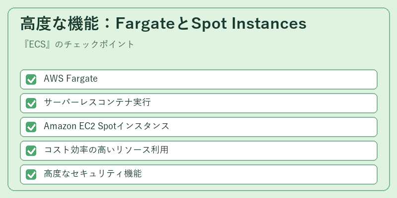 高度な機能：FargateとSpot Instances