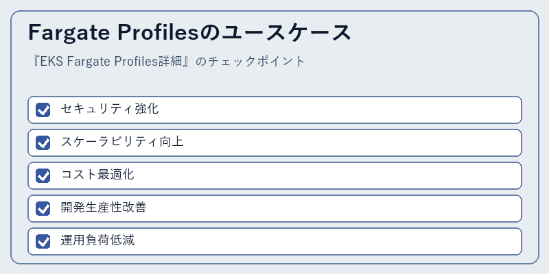 Fargate Profilesのユースケース