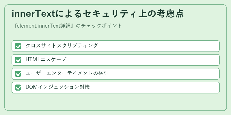 innerTextによるセキュリティ上の考慮点