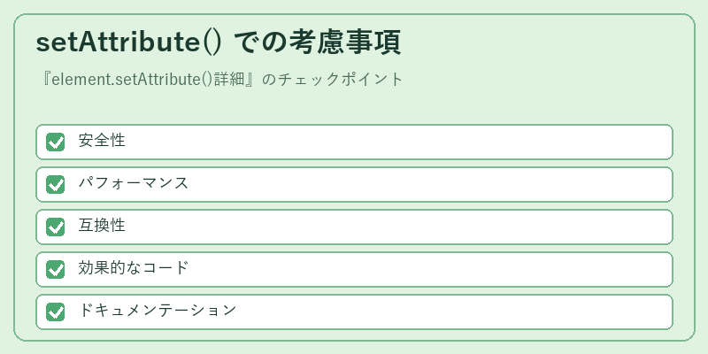 setAttribute() での考慮事項