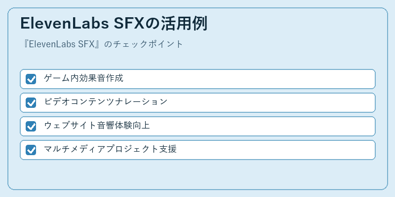 ElevenLabs SFXの活用例