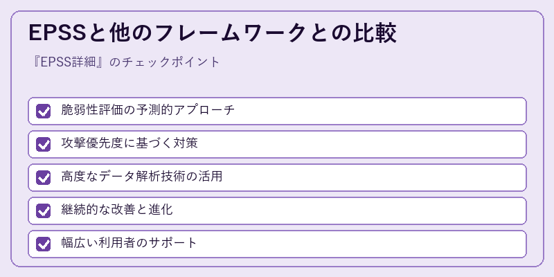 EPSSと他のフレームワークとの比較