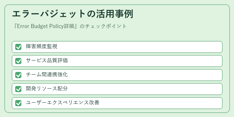 エラーバジェットの活用事例