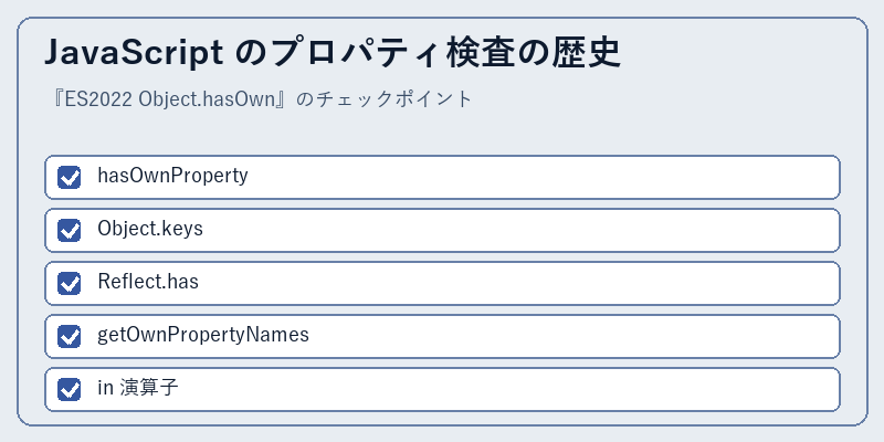 JavaScript のプロパティ検査の歴史