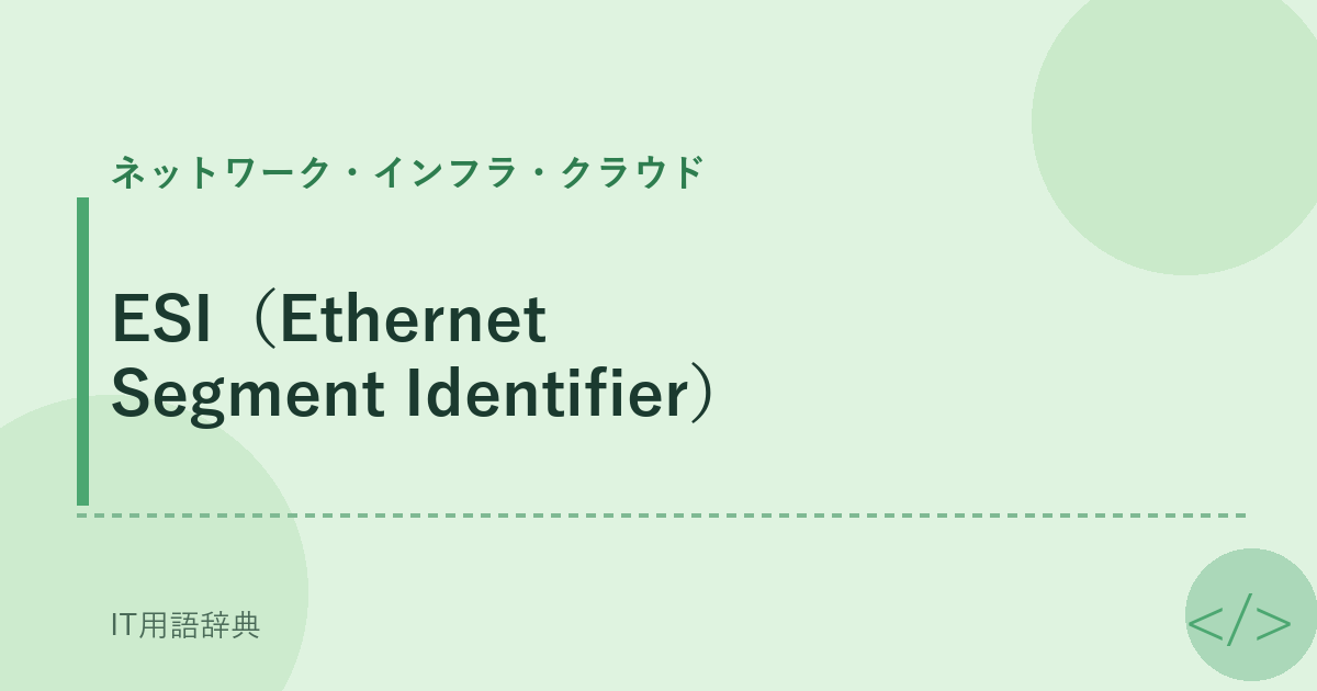 ESI（Ethernet Segment Identifier） アイキャッチ