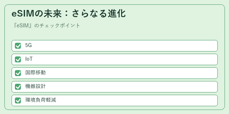 eSIMの未来：さらなる進化