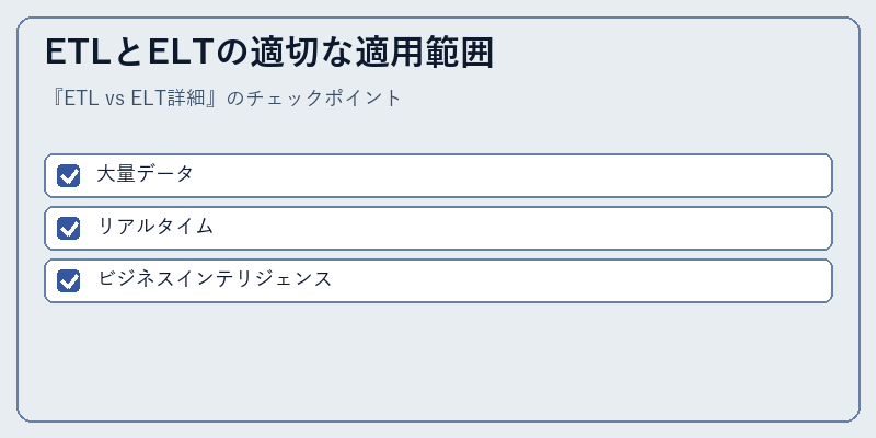 ETLとELTの適切な適用範囲