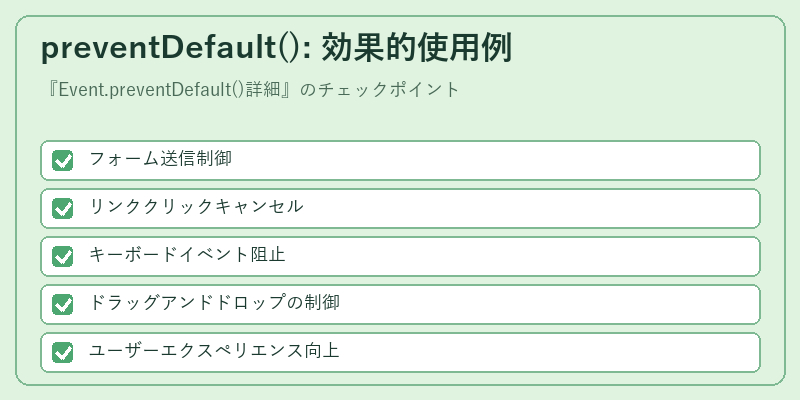 preventDefault(): 効果的使用例