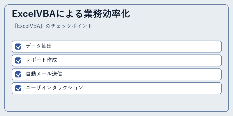 ExcelVBAによる業務効率化