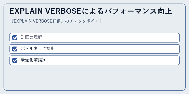 EXPLAIN VERBOSEによるパフォーマンス向上