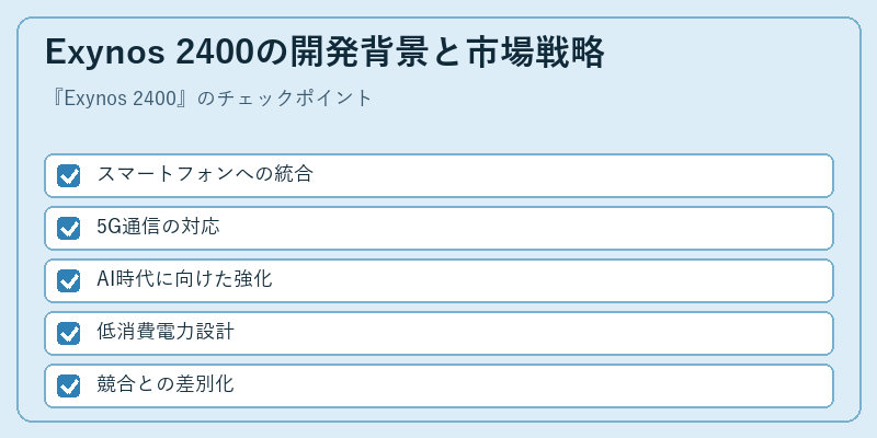 Exynos 2400の開発背景と市場戦略