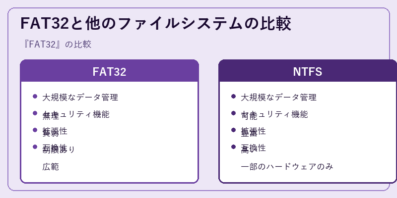 FAT32と他のファイルシステムの比較
