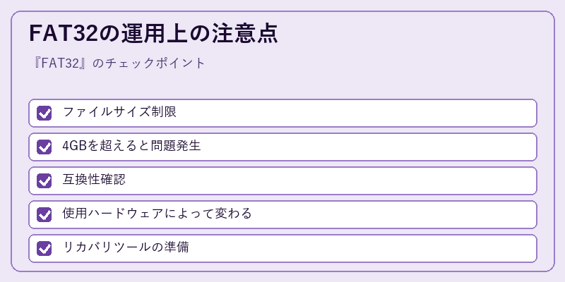 FAT32の運用上の注意点