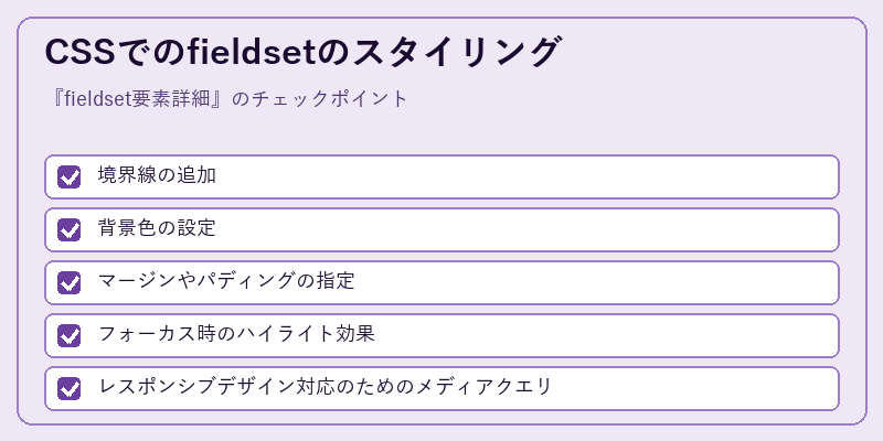 CSSでのfieldsetのスタイリング