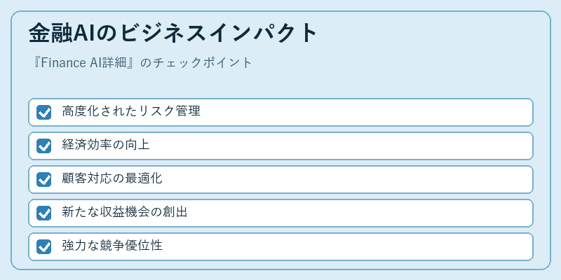金融AIのビジネスインパクト