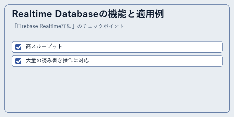 Realtime Databaseの機能と適用例
