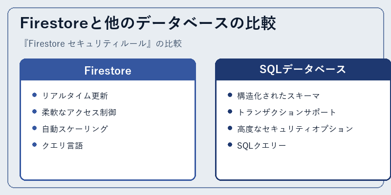 Firestoreと他のデータベースの比較