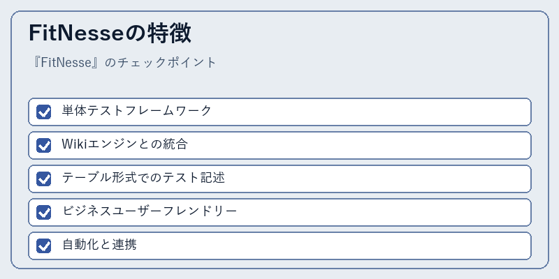 FitNesseの特徴