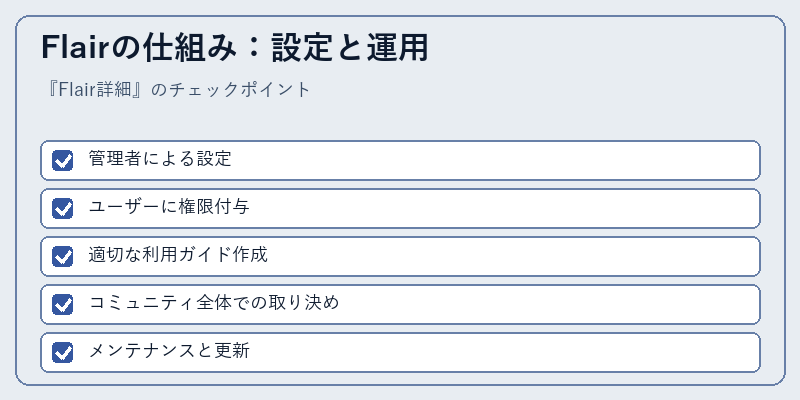 Flairの仕組み：設定と運用