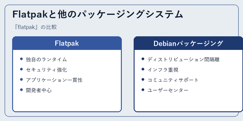 Flatpakと他のパッケージングシステム