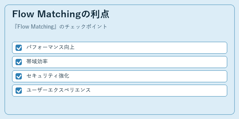 Flow Matchingの利点