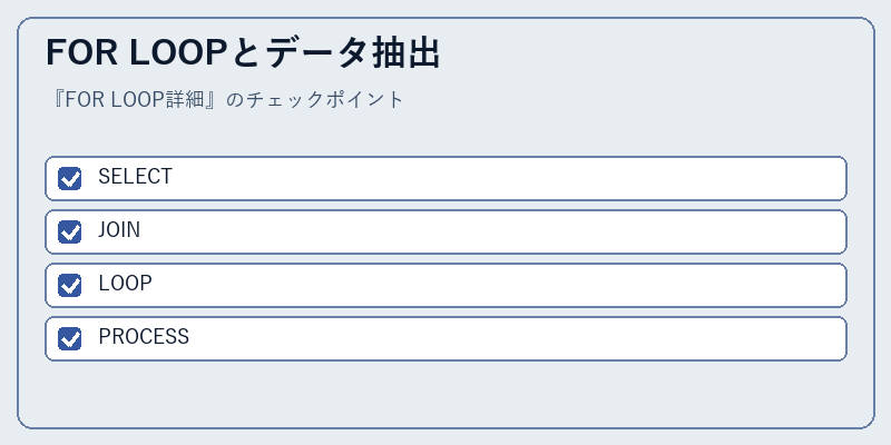 FOR LOOPとデータ抽出