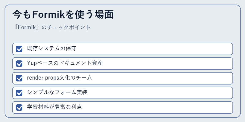 今もFormikを使う場面