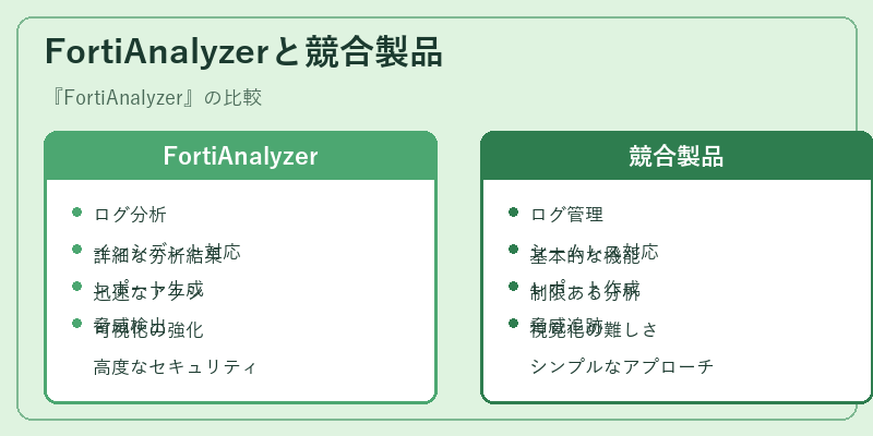FortiAnalyzerと競合製品