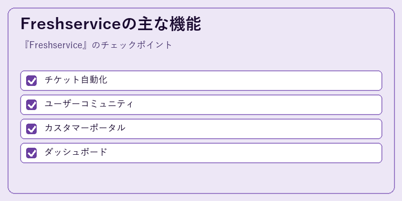 Freshserviceの主な機能